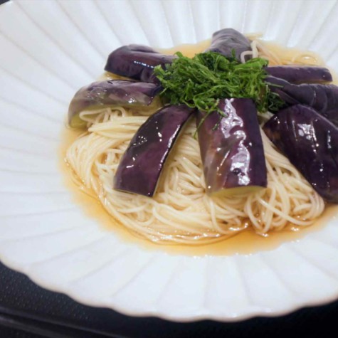 揚げなすの冷製そうめん