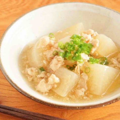 大根の冷やしそぼろあんかけ