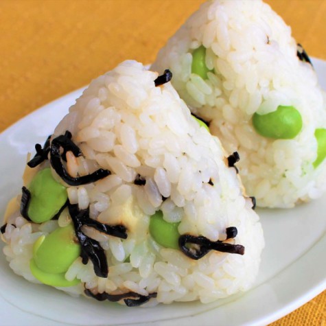 枝豆とチーズの塩昆布にぎり