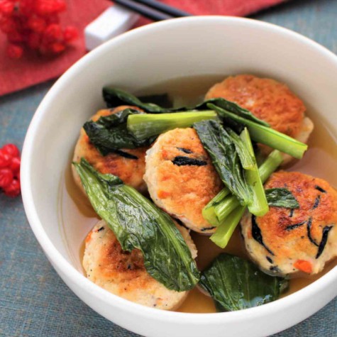 小松菜と豆腐つくねのだし煮