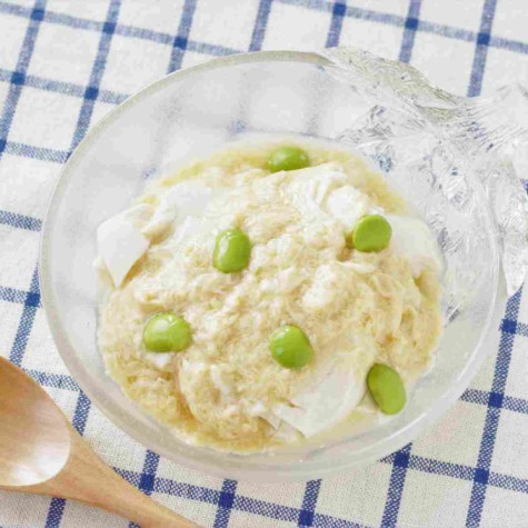 豆腐の冷やし卵あんかけ