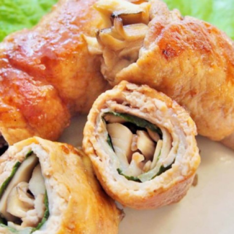 舞茸と大葉の豚肉巻き